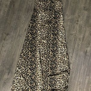 Womens leopard print maxi skirt